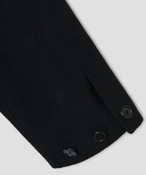 Hooded Half Coat [Black]