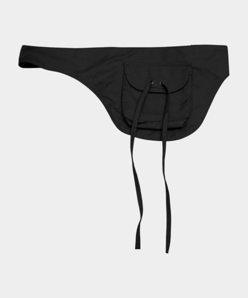 아일렛 아웃 포켓 벨티드 레이어드 투웨이 H라인 뒷 트임 롱 스커트 [블랙]