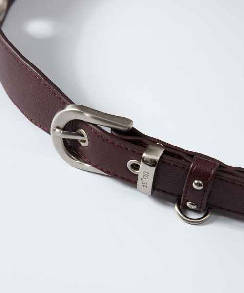 DUET EYELET BELT / BURGUNDY