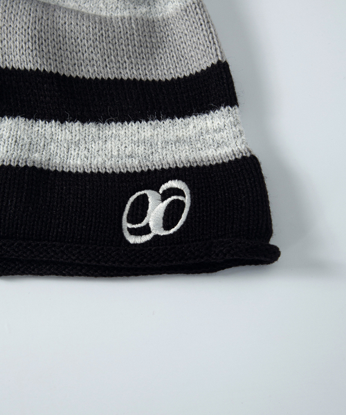 LOLLY STRIPE BEANIE / BLACK