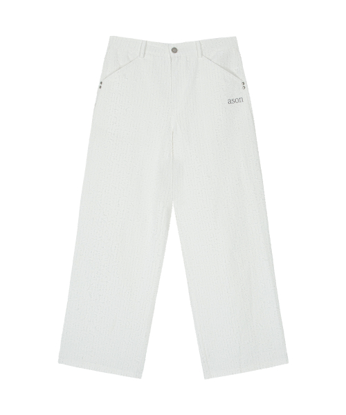 CAEN TEXTURED WIDE PANTS / WHITE