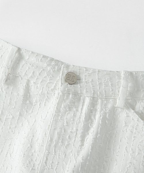 CAEN TEXTURED WIDE PANTS / WHITE