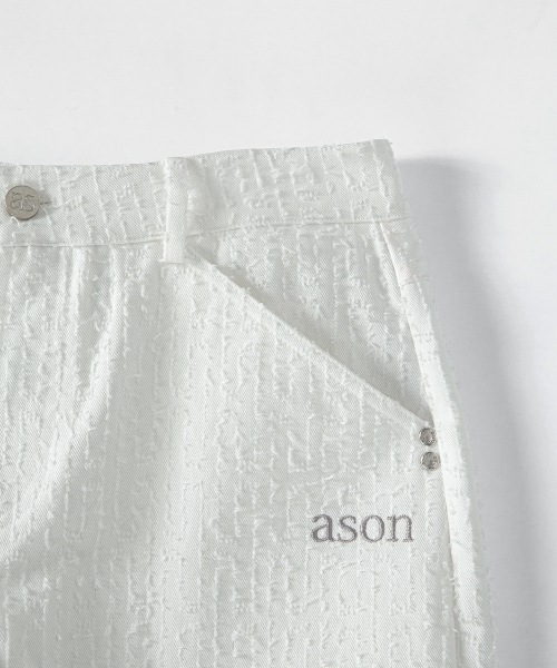 CAEN TEXTURED WIDE PANTS / WHITE