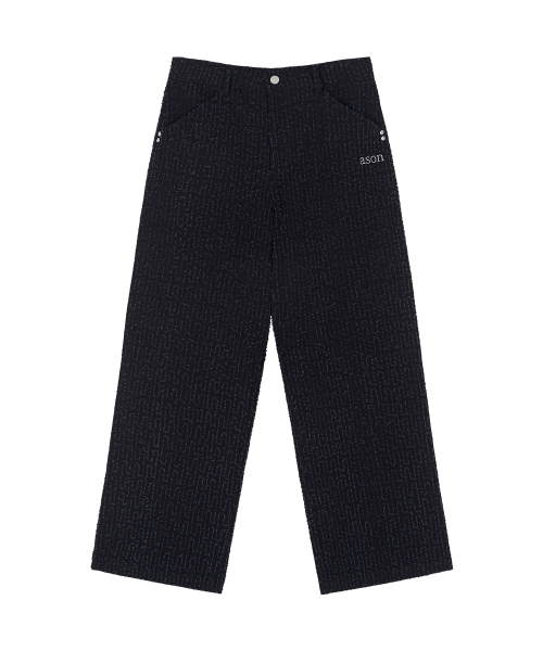 CAEN TEXTURED WIDE PANTS / BLACK