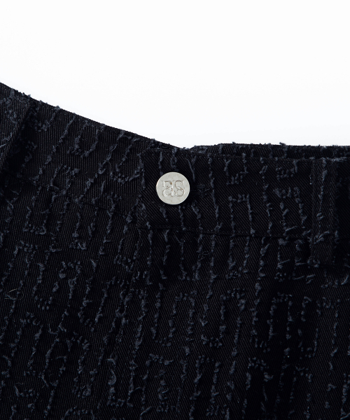 CAEN TEXTURED WIDE PANTS / BLACK