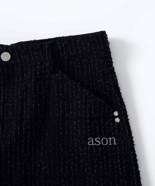 CAEN TEXTURED WIDE PANTS / BLACK