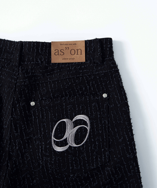 CAEN TEXTURED WIDE PANTS / BLACK