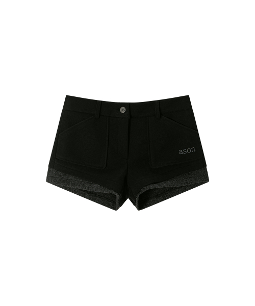 MABLE TWO TONE SHORT PANTS / BLACK