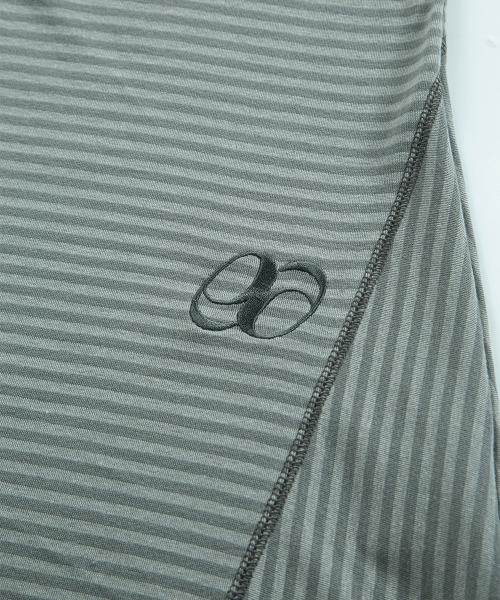 PANEL STRIPE LONG LINE SLEEVE / GRAY