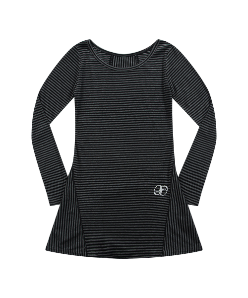 PANEL STRIPE LONG LINE SLEEVE / BLACK