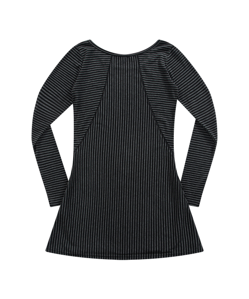 PANEL STRIPE LONG LINE SLEEVE / BLACK