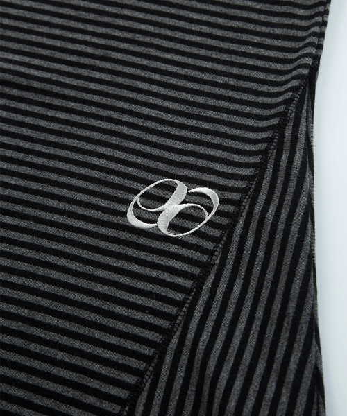 PANEL STRIPE LONG LINE SLEEVE / BLACK