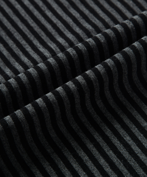 PANEL STRIPE LONG LINE SLEEVE / BLACK