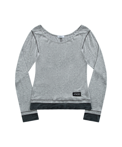 POINT LAYERED LONG SLEEVE / GRAY