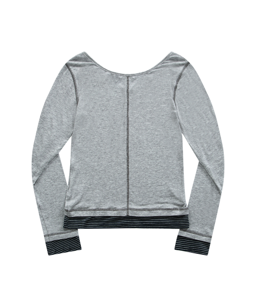 POINT LAYERED LONG SLEEVE / GRAY