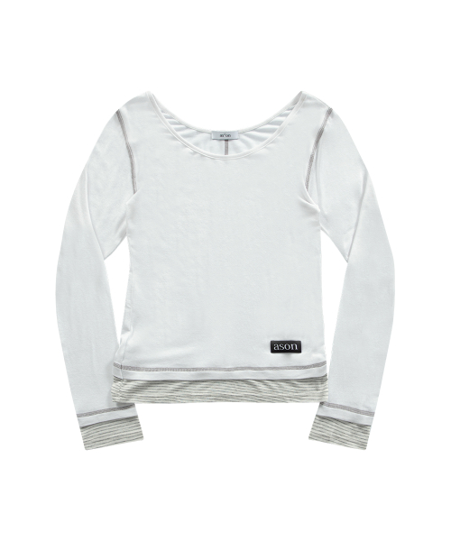 POINT LAYERED LONG SLEEVE / WHITE