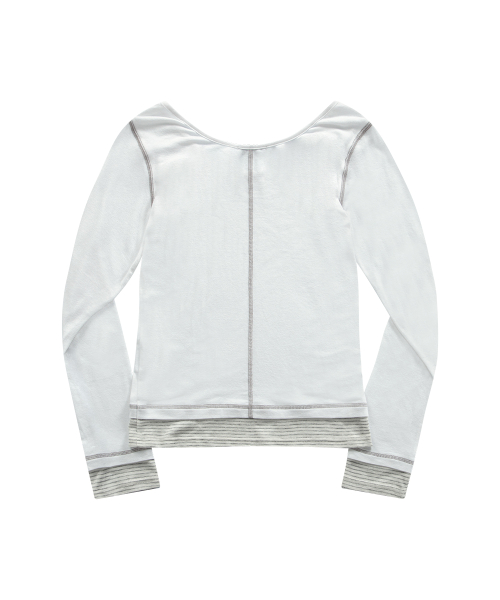 POINT LAYERED LONG SLEEVE / WHITE