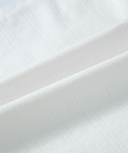 POSY LACE TRIM TEE / WHITE