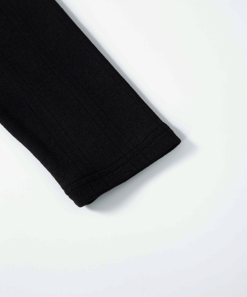 POSY LACE TRIM TEE / BLACK