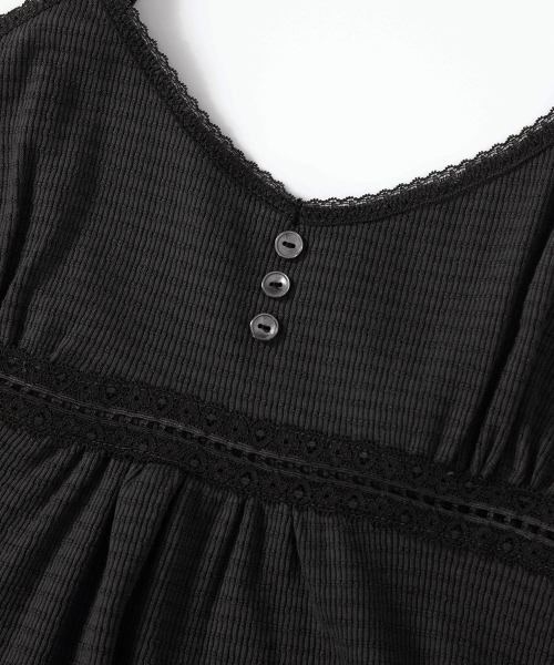 FLAIR LACE SLEEVELESS / CHARCOAL