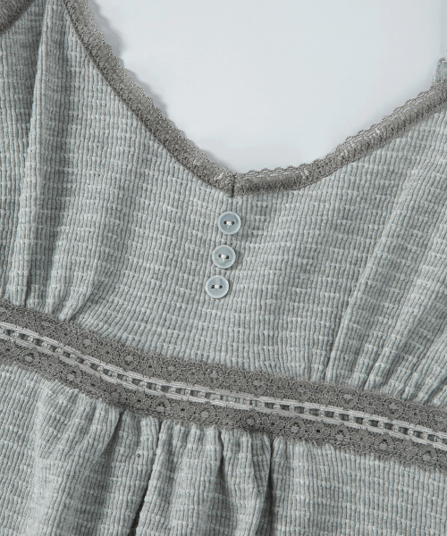 FLAIR LACE SLEEVELESS / MELANGE GRAY