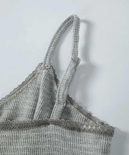 FLAIR LACE SLEEVELESS / MELANGE GRAY