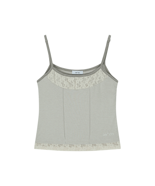 PEONY LACE LAYERED SLEEVELESS / BEIGE
