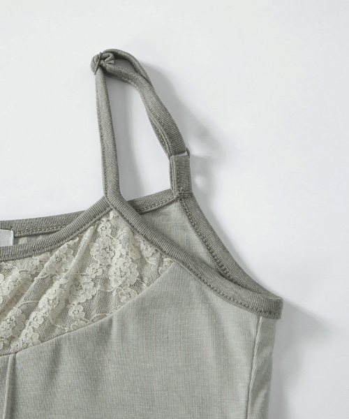 PEONY LACE LAYERED SLEEVELESS / BEIGE