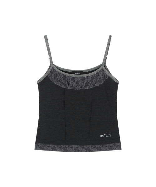 PEONY LACE LAYERED SLEEVELESS / CHARCOAL