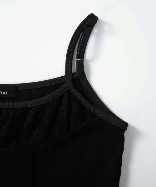 PEONY LACE LAYERED SLEEVELESS / BLACK