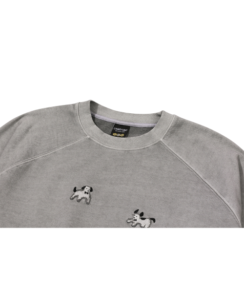 HAPPY PUPPY Patch PIGMENT Raglan Sweat-Shirt Ghost Gray