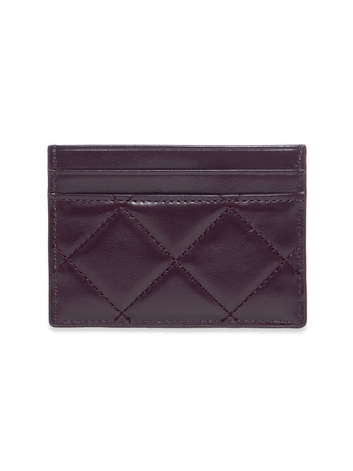Puff Quilt Card Wallet in Wine