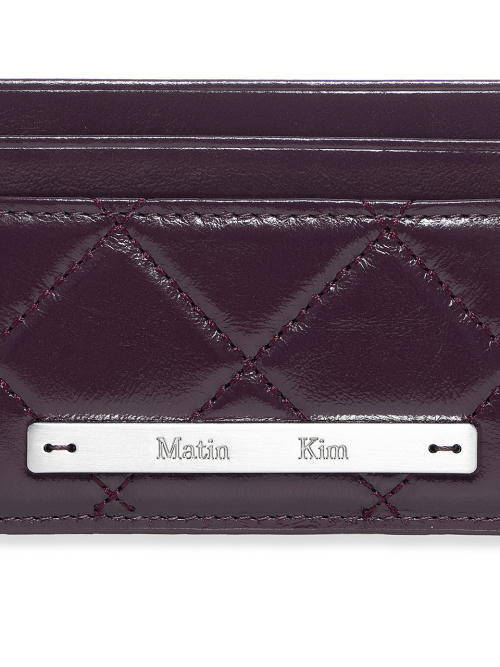 Puff Quilt Card Wallet in Wine