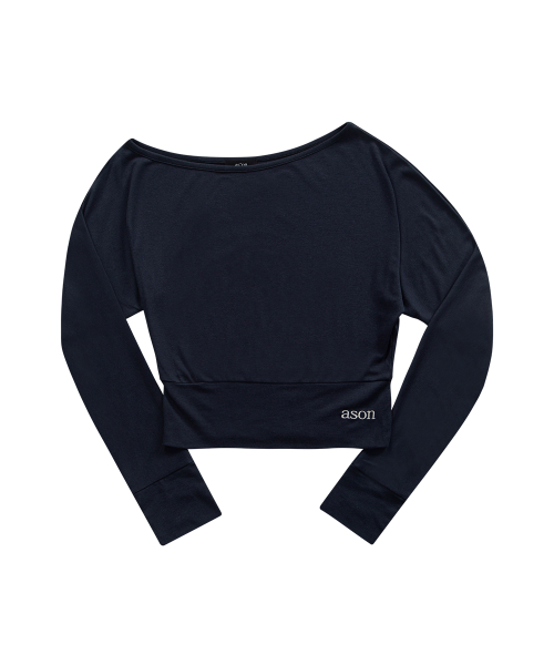 GLEAM OFF SHOULDER LONG SLEEVE / NAVY