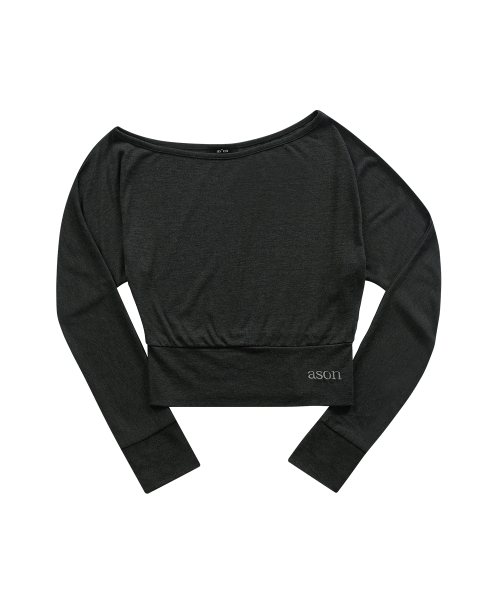 GLEAM OFF SHOULDER LONG SLEEVE / CHARCOAL