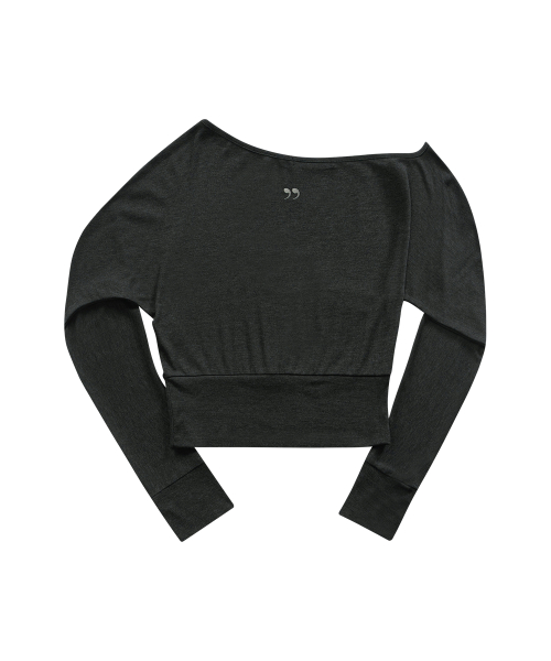 GLEAM OFF SHOULDER LONG SLEEVE / CHARCOAL