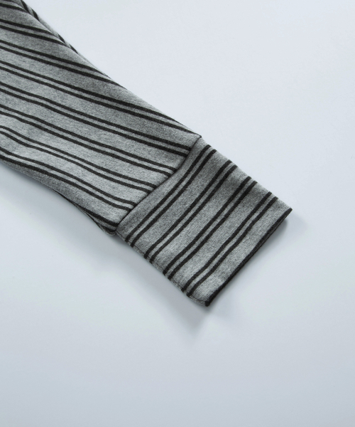 GLEAM OFF SHOULDER LONG SLEEVE / STRIPE GRAY