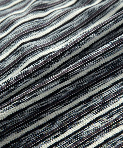 SHALE STRIPE EYELET LONG SLEEVE / SMOKE