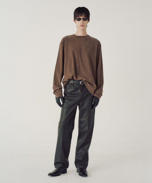 [REGULAR FIT] VEIL LONG SLEEVE (BROWN)