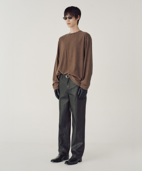 [REGULAR FIT] VEIL LONG SLEEVE (BROWN)