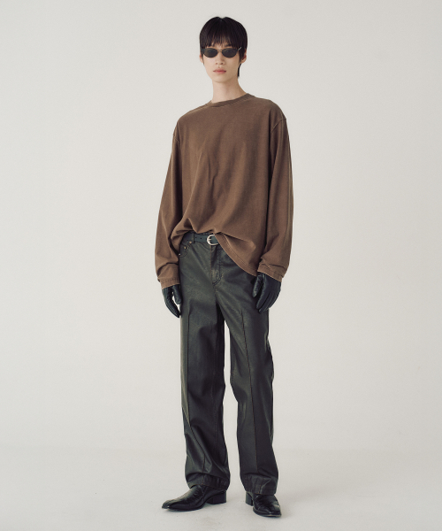 [REGULAR FIT] VEIL LONG SLEEVE (BROWN)