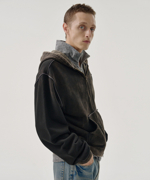 SHADE LAYER ZIP-UP HOODIE (BLACK)