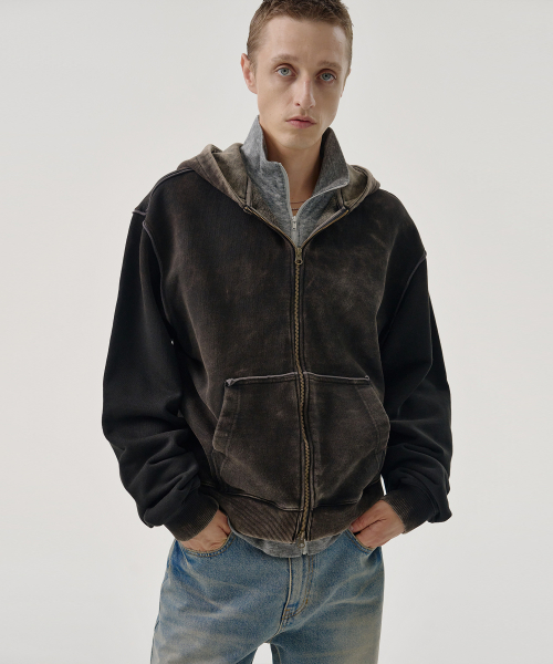 SHADE LAYER ZIP-UP HOODIE (BLACK)