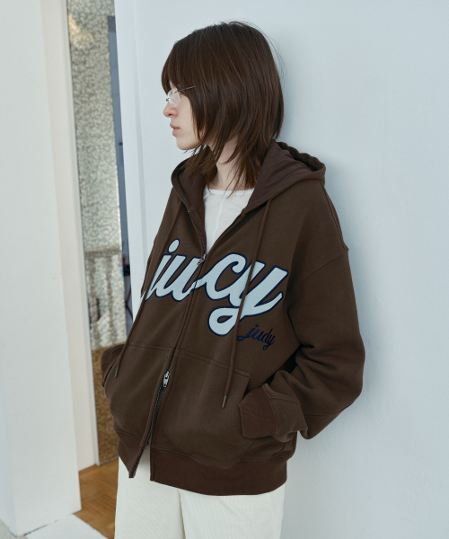 Oversized Lettering Hoodie Zip-Up J1JP020B