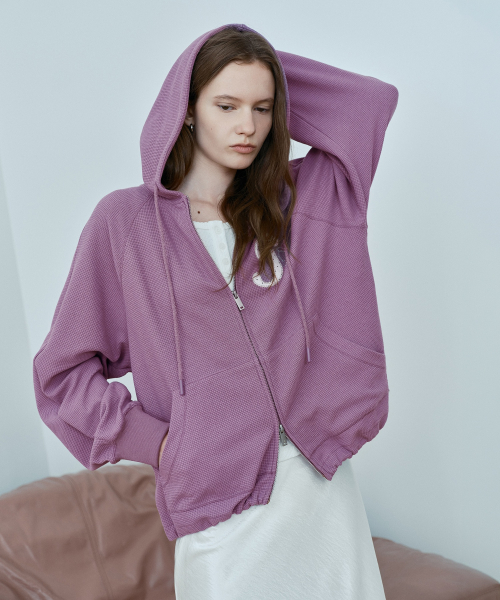 Waffle Hooded Zip-Up J1JP020D