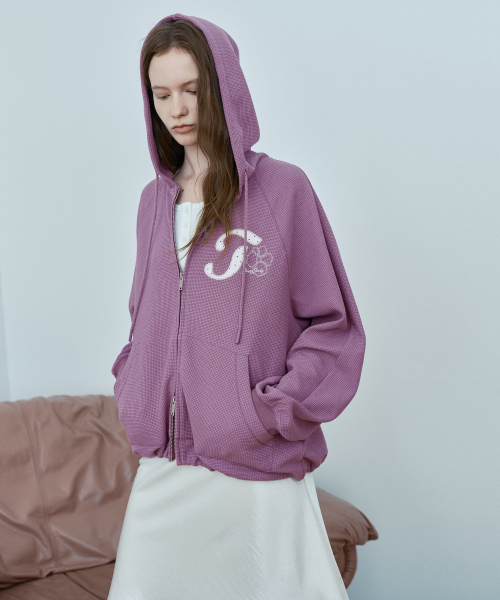 Waffle Hooded Zip-Up J1JP020D
