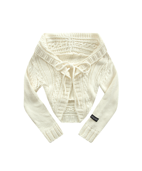 BRAID SHAWL CARDIGAN / IVORY