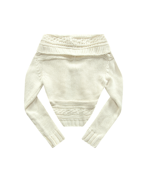 BRAID SHAWL CARDIGAN / IVORY