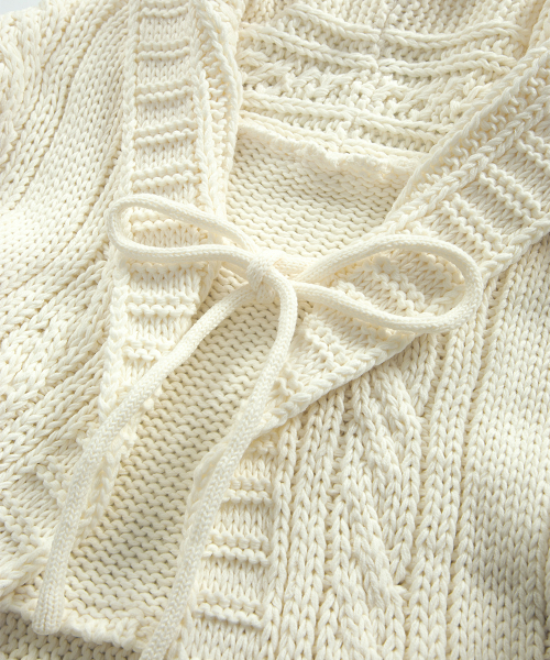 BRAID SHAWL CARDIGAN / IVORY