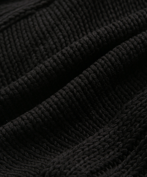 BRAID SHAWL CARDIGAN / BLACK